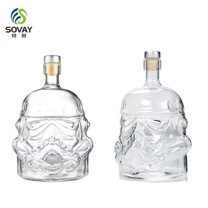 Botella de Vidrio OEM de 750 ml con Diseño de Stormtrooper de Marvel, Botella Blanca con Tapón de Corcho - Product Image 1