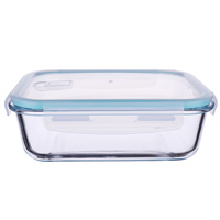 Récipient multifonctionnel de stockage des aliments de cuisine au micro-ondes en verre borosilicate avec couvercle à emporter