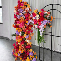 Chemin de table en soie artificielle faite main avec roses, décoration florale pour mariage, décoration de rangée, aspect naturel durable, pour la Saint-Valentin
