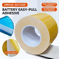 Ruban adhésif extensible blanc et noir de 0,15 mm, bandes adhésives faciles à décoller pour la fixation des batteries et le montage des composants électroniques