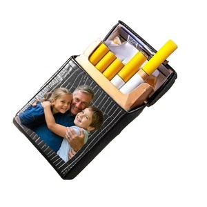 Étui à cigarettes en cuir personnalisé avec cadre en acier, boîte de rangement pour pipes à fumer et briquet - Product Image 2