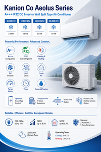 Climatiseur mural split à inverter DC A+++ R32 9000-24000 BTU, refroidissement et chauffage, pompe à chaleur pour le marché européen - Product Image 4