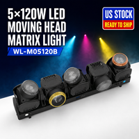 Barra de Luces LED RGB Móvil de 5x120W 800W con Matriz, 41/71 Canales DMX512 RDM, Estrobo de 1-30Hz para Conciertos, Festivales y Clubs (Stock en EE. UU.)