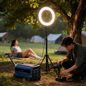 2400W 2400Wh Portable Power Station LiFePO4 Battery MPPT Pure Sine Wave PD 100W with Wheels & LED <b>Light</b> APP Control for Outdoor - Product Image 6