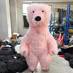 Disfraces de Mascota Inflables de Oso Polar y Panda en Rosa y Morado de 2.2m/2.6m/3m para Fiestas de Navidad, Conjunto Unisex para Adultos - Product Image 1