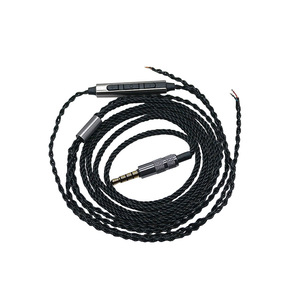 Câble audio 8 brins en cuivre torsadé plaqué or avec commande à 3 boutons pour écouteurs et téléphones mobiles - Product Image 5