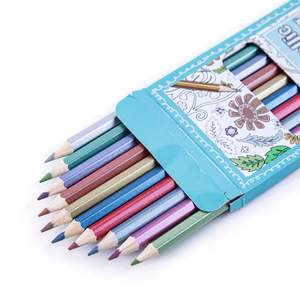 Venta caliente logotipo personalizado no tóxico impresión 12PC Juego de lápices de color metálico - Product Image 2