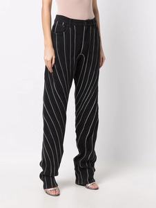 Pantalons pour femmes de la marque <span class=keywords><strong>tendance</strong></span> OUDINA, nouvelle collection <span class=keywords><strong>2023</strong></span>, jeans slim fit délavés avec bandes réfléchissantes - Product Image 3