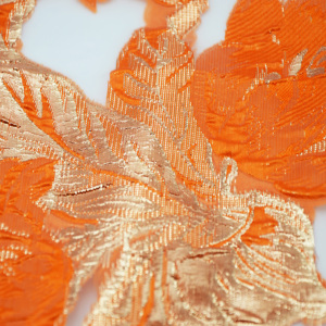 Vải ren thêu màu cam CYG, vải organza, vải ren dây thừng châu Phi dùng cho váy cưới - Product Image 2