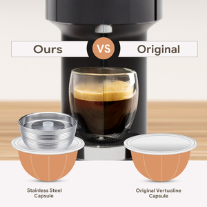 สำหรับ Nespresso-S <span class=keywords><strong>vertuo</strong></span> <span class=keywords><strong>Next</strong></span> สแตนเลสแคปซูลที่นำกลับมาใช้ใหม่ได้ตัวกรองกาแฟแบบเติมได้ปรับแต่งตามความต้องการของคุณ - Product Image 5