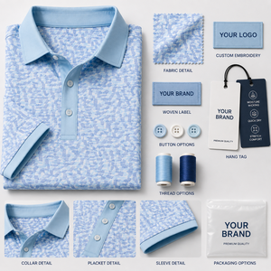 Polos Personalizados para Hombre, Manga Corta, Estampado Geométrico, Polo de Golf, Logotipo Personalizado, Marca Privada, Fabricante OEM ODM - Product Image 3