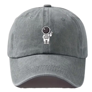 Vente chaude Lavé Soft Top Petit Astronaute Imprimé Denim Batte De Baseball Versatile Casual Duckbill Cap - Product Image 6