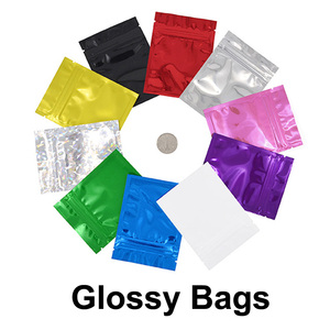 Trong Kho 3 Side Seal Resealable Mùi Bằng Chứng Kim Loại Mylar Ziplock Đen Holographic Nhôm Foil Zip Khóa Túi Nhựa Nhỏ - Product Image 5