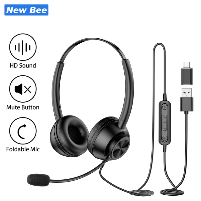 Wholesale New Model H368 USB Headset Call Center Computer Office Wired Headphone with Flexible Microphone Noise Cancelling