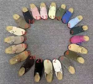 Mules et sabots d'extérieur en cuir véritable et daim pour femme, style <span class=keywords><strong>Birkenstock</strong></span>, avec semelle en liège, légères et respirantes, pour le dropshipping - Product Image 6