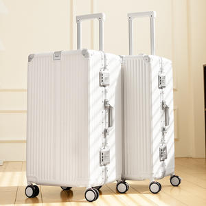 Valise de voyage Yongsheng 30 pouces avec cadre en aluminium, valise à roulettes 24 pouces avec serrure à combinaison, couleur blanc nuage - Product Image 5