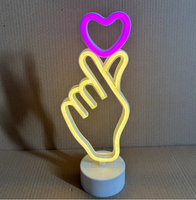 Lampu bunga Neon LED, lampu meja PVC dekorasi ruang Game dan kamar tidur dioperasikan baterai