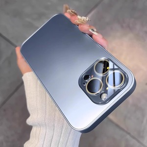 Funda de Vidrio Mate Color Grafito AG para <span class=keywords><strong>iPhone</strong></span> <span class=keywords><strong>11</strong></span> 12 13 14 15 Pro Max, Funda de Silicona con Protección de Lente - Product Image 2