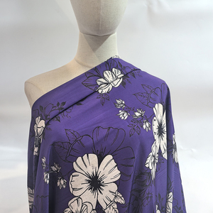 Mới Nhất Thiết Kế Polyester Dày Mềm Koshibo Crepe Voan Vải Với Màu Đỏ Hoa In Cho Váy Cưới - Product Image 3