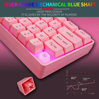 61 anahtar RK61 küçük 60 yüzde tel RGB arkadan aydınlatmalı pembe 60% Tablet dizüstü tuş takımı Teclado oyuncular Clavier oyun klavyeler
