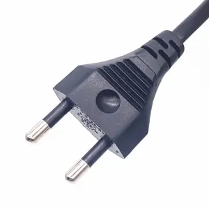 Pabrik langsung Thailand sisi 2 Pin untuk IEC 320 C7 AC Set kabel daya cetakan PVC kabel daya hitam 6A 250V ekstensi daya