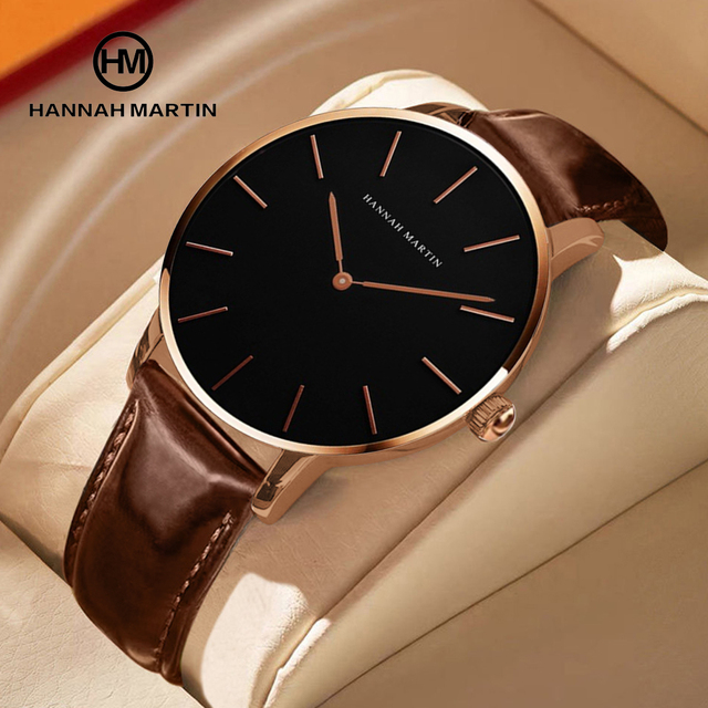 Hannah Martin Watch Manufacturer Wholesale Original Casual Slim Dial Wristwatch Custom Classic Waterproof Minimalist Men's Watch