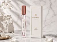 Flacons de parfum portables de 10 ml en verre rose, design carré, vides, avec atomiseur à pompe pour brume fine, idéaux pour les voyages