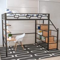 Lit superposé en fer forgé de style nordique, simple/double, multifonctionnel pour les petites chambres