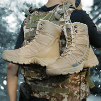 Bottes de neige montantes rétro pour hommes en cuir de vachette, à lacets, respirantes, avec doublure en coton chaud et semelle intermédiaire en caoutchouc isolée