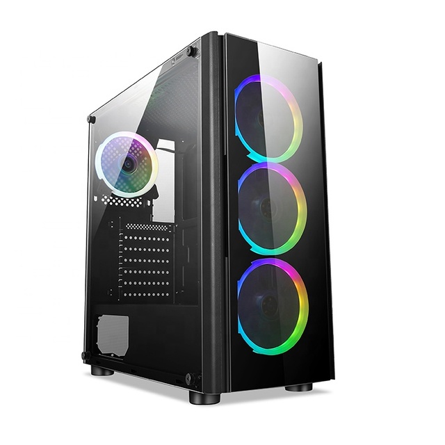 Pc Cabinet Strong Horizontal Airflow Computer Case White Color Atx Mid Tower Case Desktop Stock 192-11 ATX Gaming Case Rgb