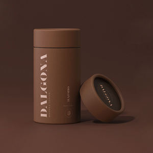 Envases redondos negros de café de lujo ecológico, embalaje cilíndrico de grado alimenticio, tubo de papel de café hermético para café - Product Image 2