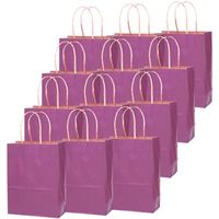 Sac en papier kraft recyclable, biodégradable et durable, avec logo personnalisé, poignée longue, emballage cadeau