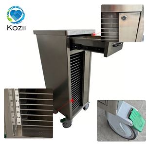 Carrito para Historiales Médicos con Cerradura, Acero Inoxidable 304, 25 Ranuras, Superficie de Trabajo Ancha, Ruedas Silenciosas, Modelo KZ-A170 - Product Image 6