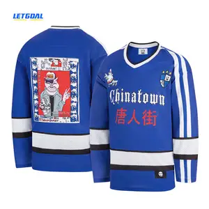 OEM Custom Sublimation Ice Hockey Jersey Team Uniformes Baratos Custom Totalmente Sublimated Impressão Hockey Jerseys