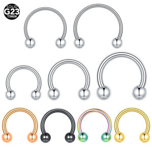 Anneau <span class=keywords><strong>fer</strong></span> à <span class=keywords><strong>cheval</strong></span> en titane de qualité implantable, anneaux de septum nasal, anneaux circulaires à pointes, bijoux de piercing corporel pour cartilage d'oreille et <span class=keywords><strong>tragus</strong></span> - Product Image 1