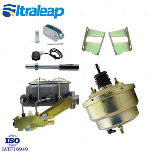 GMFS3-205 1965-1968 GM Full Size (Impala, <span class=keywords><strong>Bel</strong></span> <span class=keywords><strong>Air</strong></span>) 8 "Dual Zinc Booster Conversion Kit W/ Cast Iron Master Cylinder Left Mount - Product Image 1