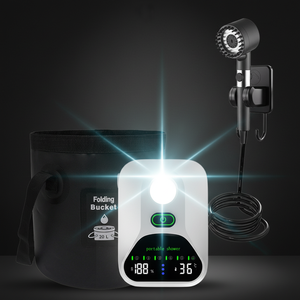 Nouvelle pompe de <span class=keywords><strong>douche</strong></span> portable 8000 mAh avec lumière, 5 modes de pulvérisation, affichage Fahrenheit, étanche IPX8, idéale pour le <span class=keywords><strong>camping</strong></span> <span class=keywords><strong>en</strong></span> extérieur - Product Image 2