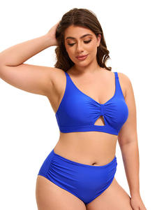 Traje de baño de fitness ecológico para Mujeres Europeas americanas de talla grande elegante patrón sólido estampado recortado diseño trasero Sexy - Product Image 4