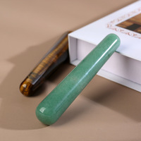 Bâton de massage facial en jade aventurine verte, poudre de cristal blanc naturel, pierre œil de tigre, agate brute universelle pour le corps