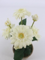 Tanaman Pot Buatan Bunga Daisy Tiruan Bunga Daisy Buatan Tangan Pot Bunga Daisy Pot Bunga Sutra Pernikahan Putih Gaya Taman
