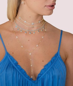 <span class=keywords><strong>Collana</strong></span> <span class=keywords><strong>Lunga</strong></span> a Y con Occhio in Zirconia Cubica 5A, Placcata Oro e <span class=keywords><strong>Argento</strong></span>, Gioielli da Donna alla Moda - Product Image 1