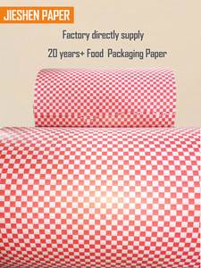 Fast Delivery Wholesale Printing Pe Coated <b>Paper</b> 12x12" Grease Proof Deli Fast Food Checkered Burger <b>Wrapping</b> <b>Paper</b> - Product Image 5