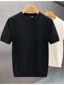 Tùy Chỉnh Người Đàn Ông Của Hợp Thời Trang Mùa Hè Nửa Tay Áo Len Kim Cương Kiểm Tra Trong Màu Sắc Rắn Mercerized Cotton Mỏng Phù Hợp Và Thoáng Khí - Product Image 2