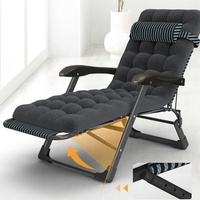 Chaise de salon en tissu Oxford pliable réglable en acier à double usage, lit pliable avec coussin doux