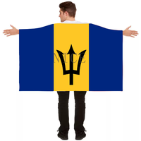 Cape drapeau portable personnalisée motif drapeau de la Guadeloupe, en polyester durable, costume patriotique pour supporters sportifs et foule.