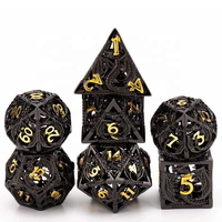 Set Dadu DND Polihedral Naga Terbang Ramah Lingkungan Tahan Lama dari Logam Paduan Seng