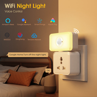 Détecteur de mouvement PIR intelligent Tuya WIFI avec détection de présence humaine, veilleuse LED intelligente, application de détection vocale, fonctionne avec Alexa et Google Home