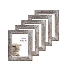 China Factory Wholesale Classic Style And Multiple Frames 5 X 7 Inches Solid Wood Photo Frames