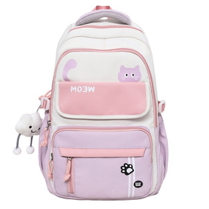 Color Blocked <b>Backpack</b> 15 Inches Large Capacity For College Students Unisex <b>School</b> Education Summer 2025 - Product Image 5