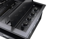Barbecue à gaz de table moderne de luxe en acier inoxydable avec dispositif de sécurité flamme et commande par bouton pour zone de supporters de football en extérieur